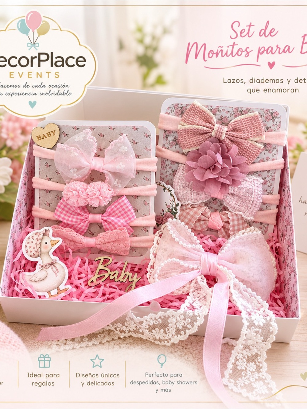 Baby gift presentation set Pink Baby Hair Accessory Gift Set